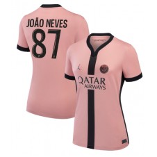 Paris Saint-Germain Joao Neves #87 Tredjedrakt Kvinner 2024-25 Kortermet